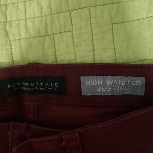 High Waisted Maroon Jeggings - Picture 5 of 5